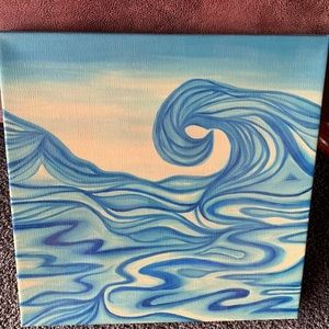 Canvas Wave Art Ocean Hawaii Beach Theme Wall Art 12 x 12